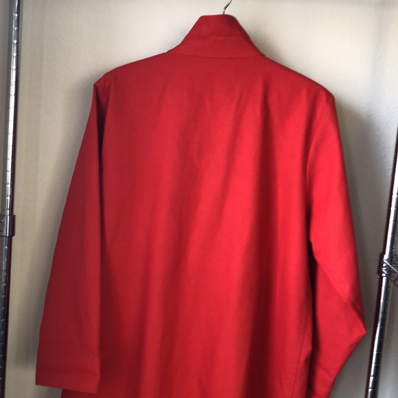Eileen Fisher Red Trench Coat with Notched Lapels - Picture 8 of 12